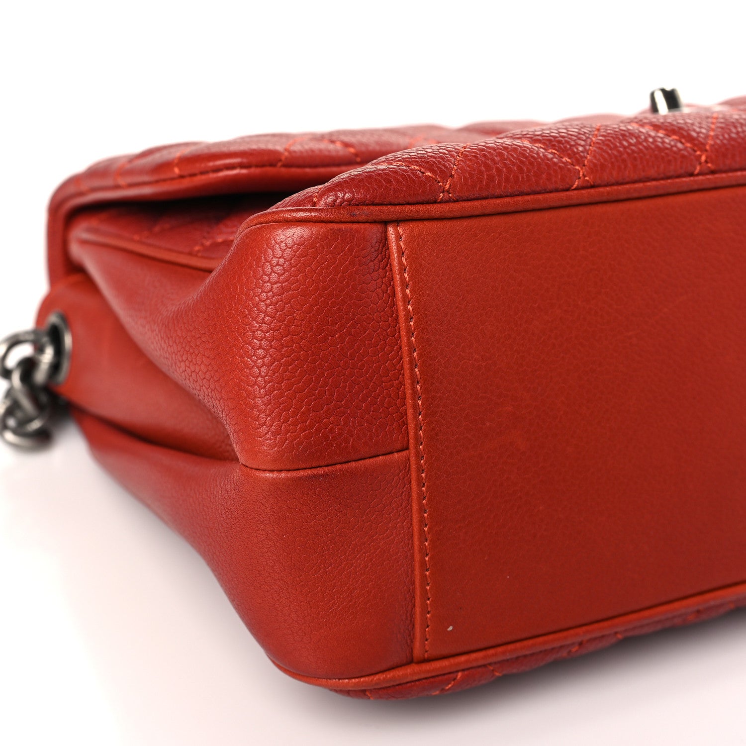 Chanel Caviar Quilted Medium Rock In Rome Single Flap Red 8 of 9