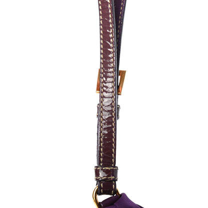 Prada Satin Crystal Embellished Wristlet Clutch Viola 8 of 8