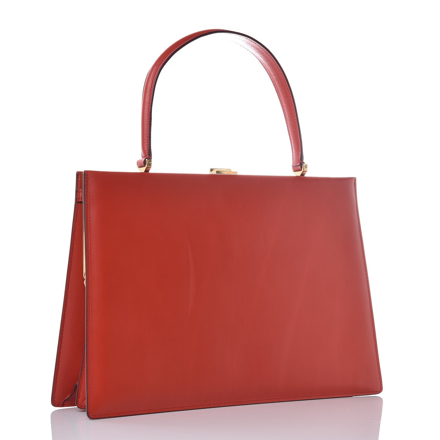 Celine Patina Box Calfskin Medium Clasp Bag Scarlet 3 of 11