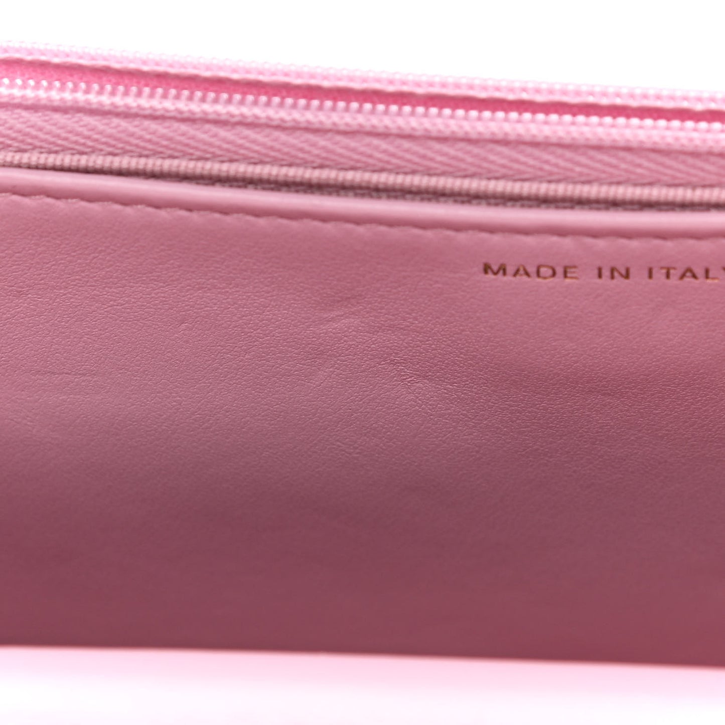 Lambskin Resin Quilted Wallet On Chain WOC Dark Pink