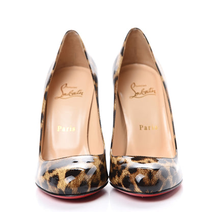 Christian Louboutin Patent Leopard Dorissima 100 Pumps 37 Brown 2 of 12