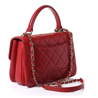 Chanel Lambskin Quilted Small Trendy CC Flap Dual Handle Bag Red 3 of 12