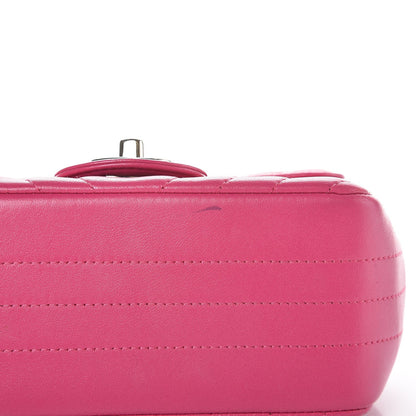 Chanel Lambskin Chevron Quilted Mini Square Flap Fuchsia 10 of 10