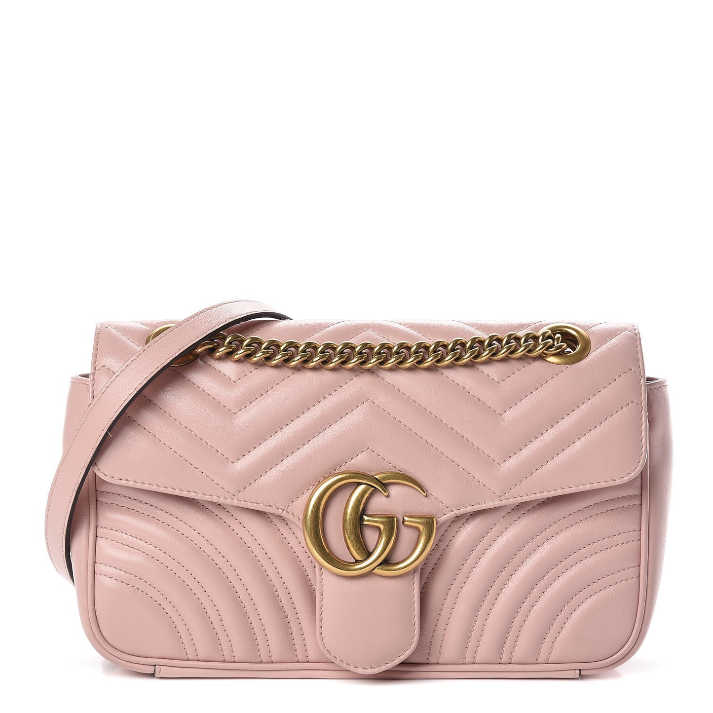 Calfskin Matelasse Small GG Marmont Shoulder Bag Perfect Pink