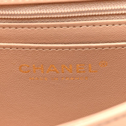 Chanel Lambskin Quilted Mini Top Handle Rectangular Flap Beige 6 of 11
