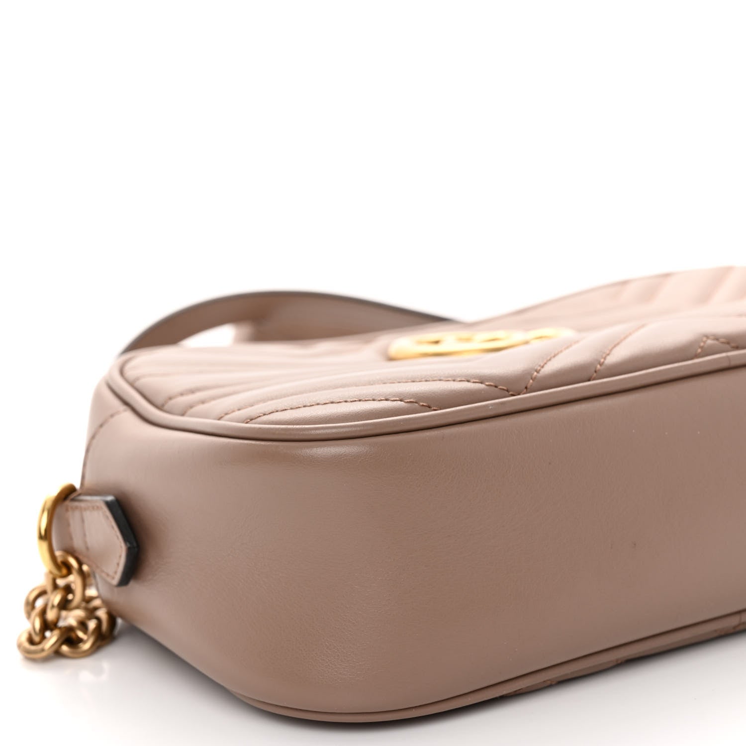 Gucci Calfskin Matelasse Small GG Marmont Chain Shoulder Bag Porcelain Rose 8 of 9