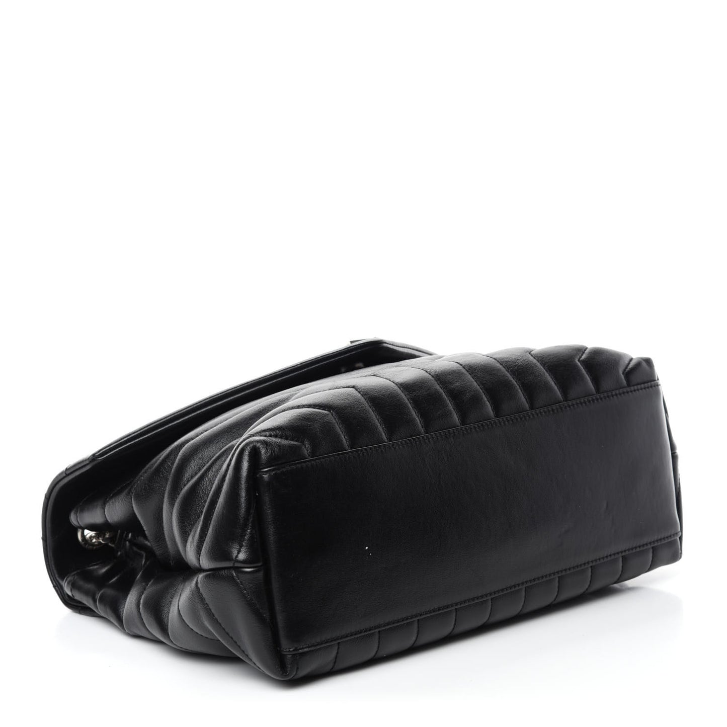 Calfskin Y Quilted Monogram Medium Loulou Chain Satchel Black