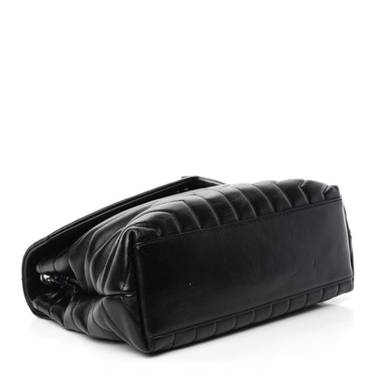 Saint Laurent Calfskin Y Quilted Monogram Medium Loulou Chain Satchel Black 4 of 12