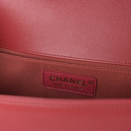 Chanel Caviar Quilted Medium Boy Flap Red 7 of 11