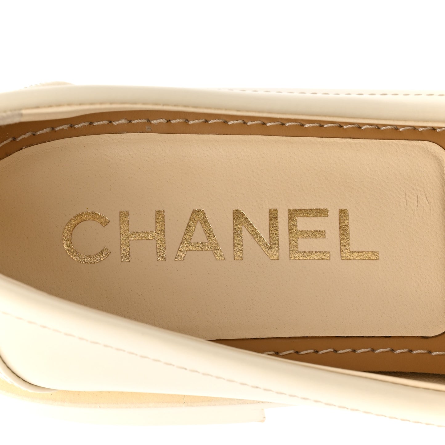 Calfskin Camellia CC Loafers 39.5 Ivory