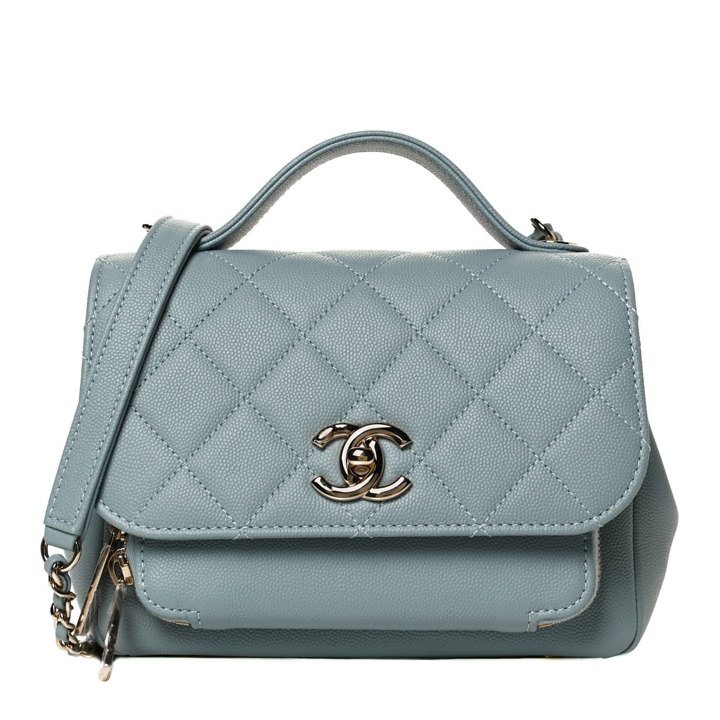 Caviar Quilted Small Business Affinity Flap Blue
