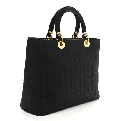 Christian Dior Nylon Cannage Large Lady Dior Black 2 of 13