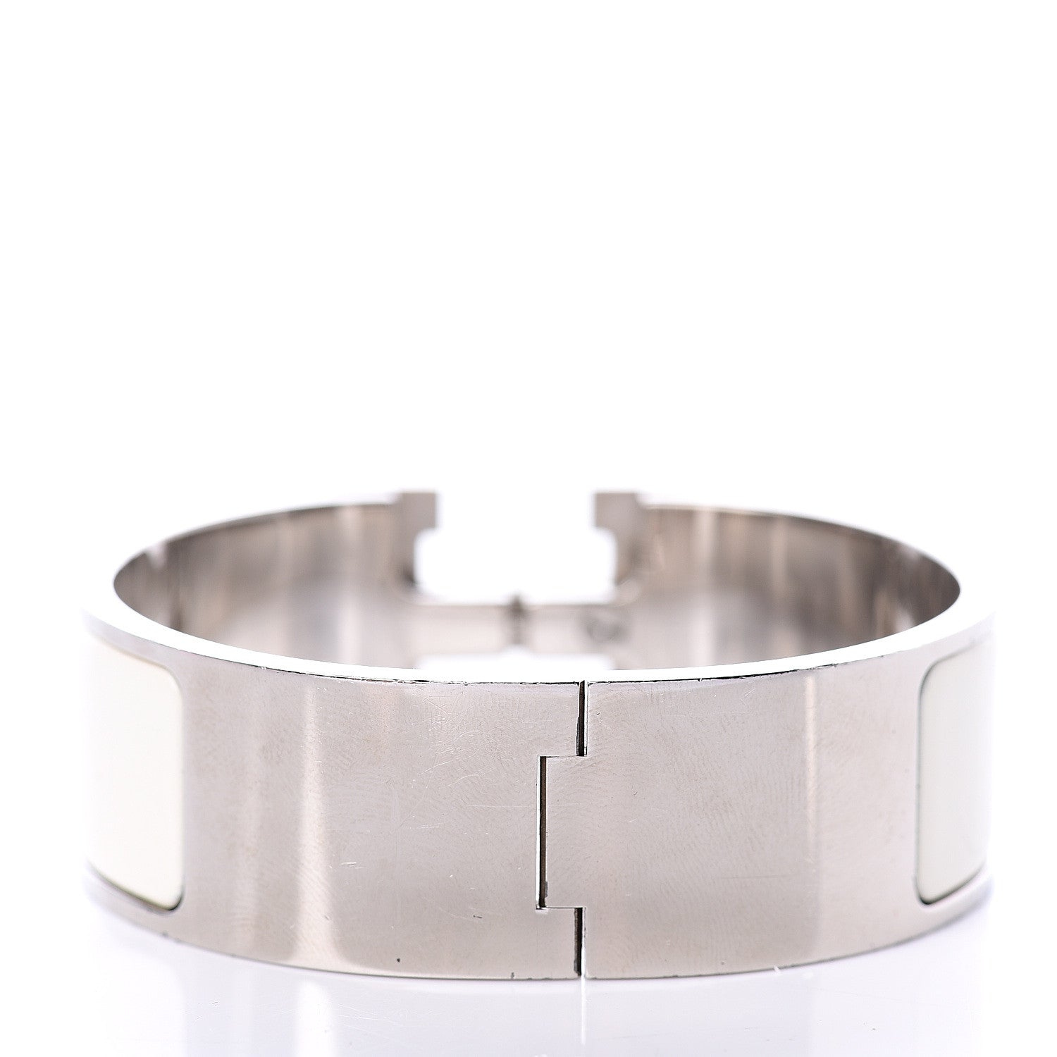Hermes Enamel Wide Clic Clac H Bracelet PM White 2 of 3