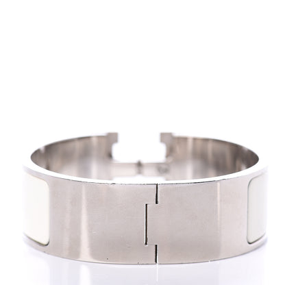 Hermes Enamel Wide Clic Clac H Bracelet PM White 2 of 3