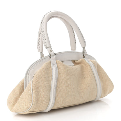 Christian Dior Raffia Frame Satchel Beige 3 of 10