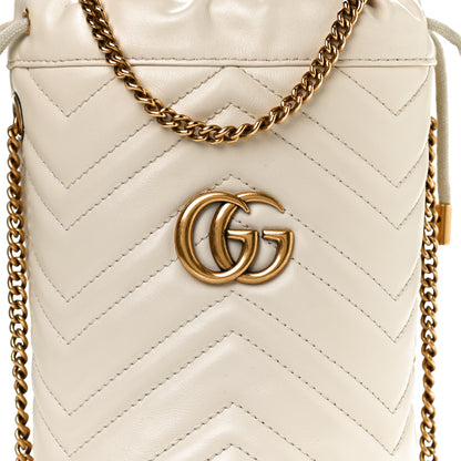 Gucci Calfskin Matelasse Mini GG Marmont 2.0 Bucket Bag White 7 of 13