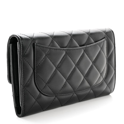 Chanel Lambskin Quilted Large Flap Wallet So Black 3 of 8