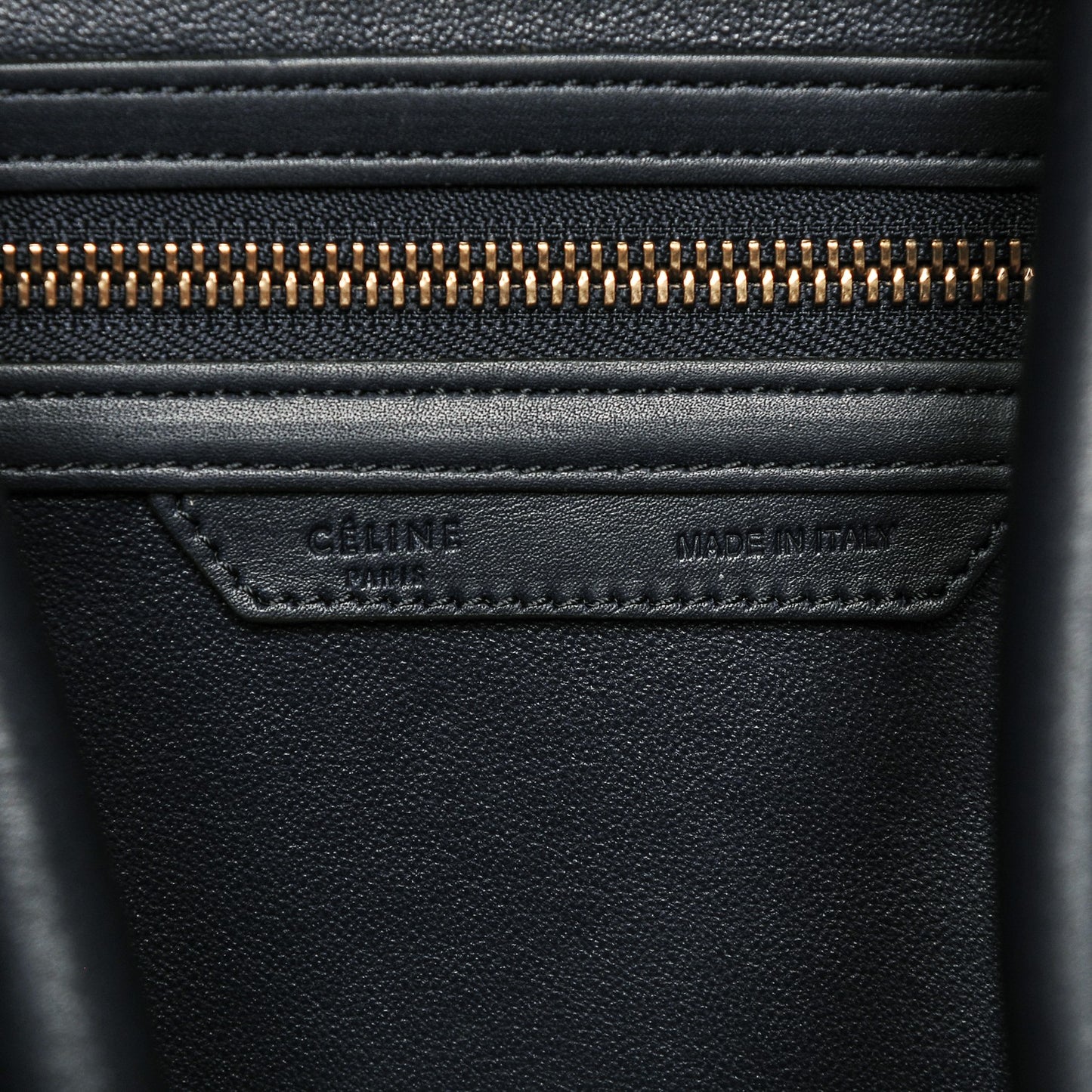 Smooth Calfskin Striped Canvas Mini Luggage Navy Blue