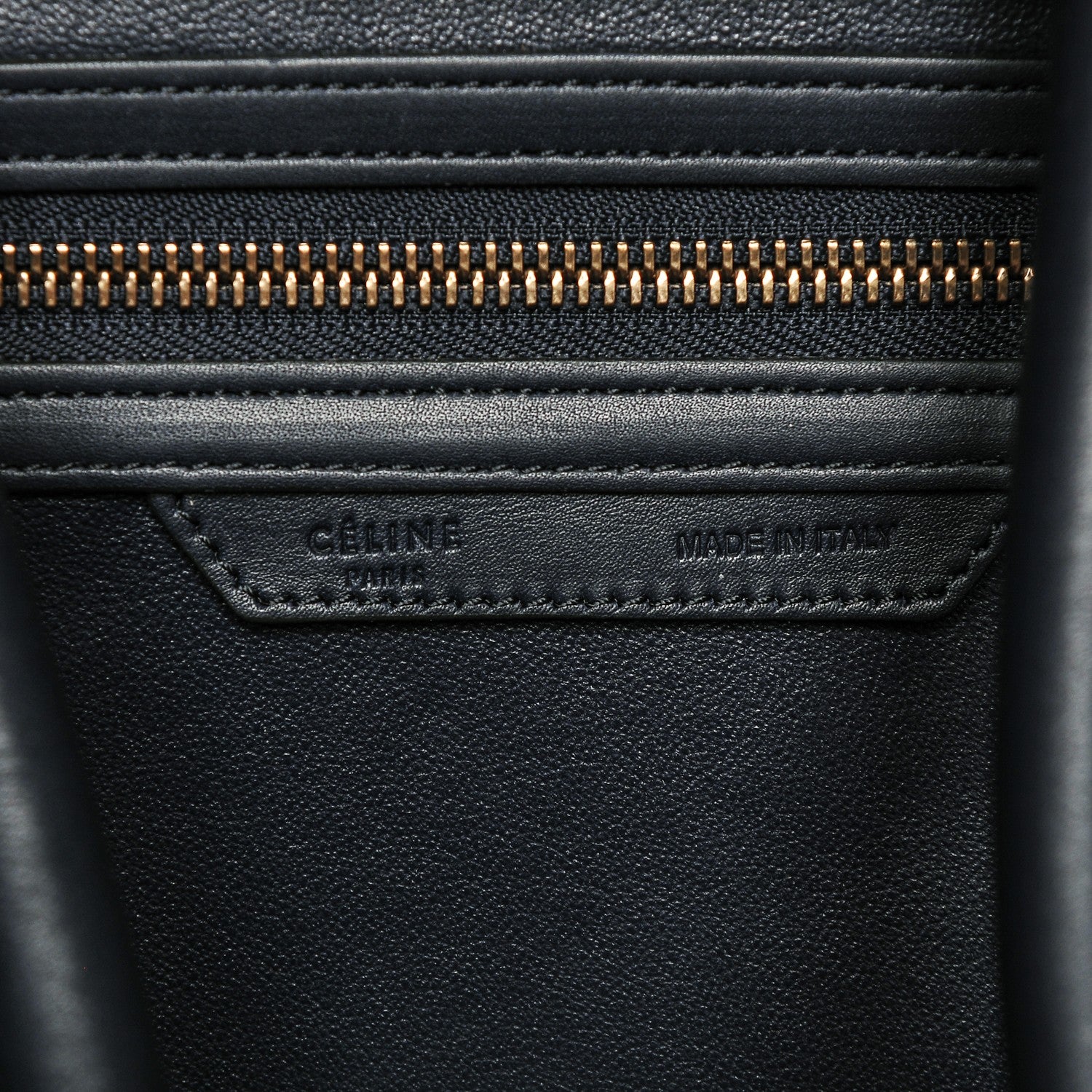 Celine Smooth Calfskin Striped Canvas Mini Luggage Navy Blue 6 of 6