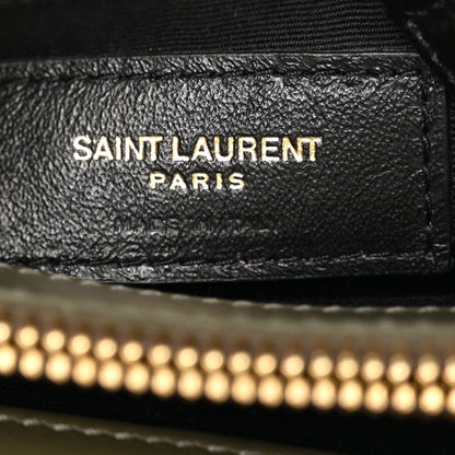 Saint Laurent Calfskin Y Quilted Monogram Medium Loulou Chain Satchel Grey Kaki 7 of 15