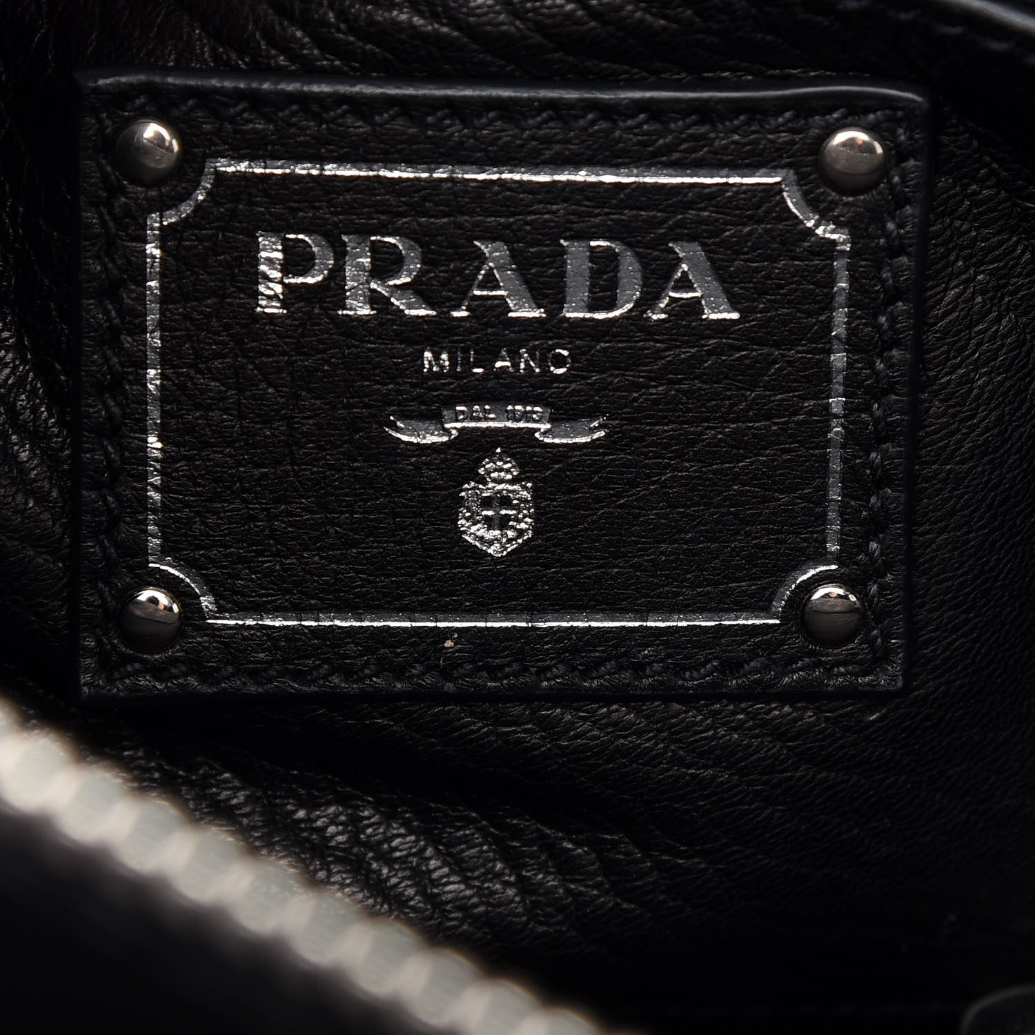 Prada Vitello Daino Tote Black 6 of 9