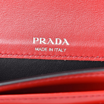 Prada Spazzolato Sybille Monochrome Crossbody Bag Rosso 6 of 10