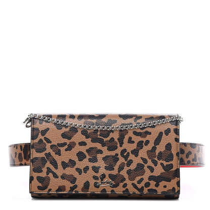 Christian Louboutin Calfskin Empire Leopard Print Boudoir Chain Wallet Caramel 1 of 6