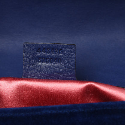 Gucci Velvet Matelasse Medium GG Marmont Shoulder Bag Cobalt Blue 7 of 9