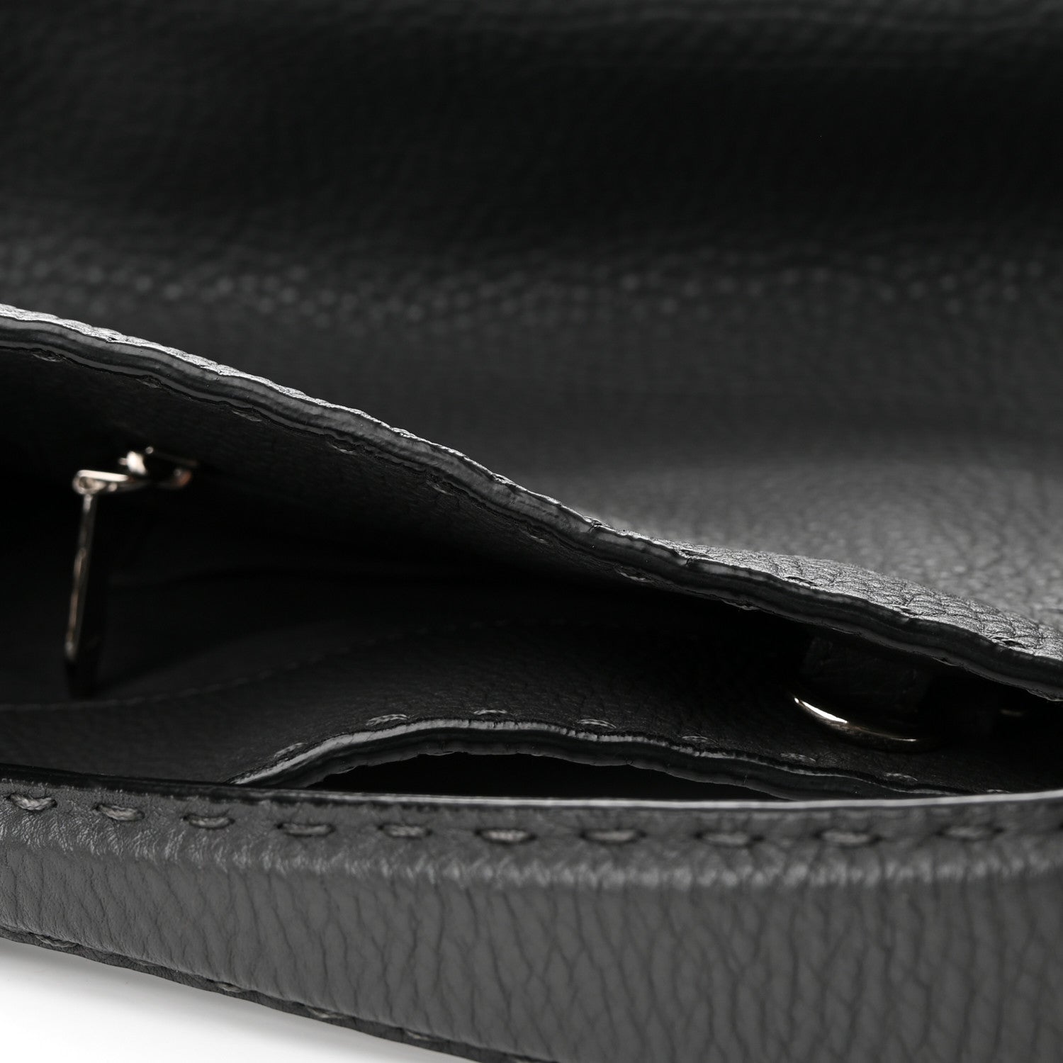 Fendi Cuoio Romano Selleria Large Anna Bucket Bag Asfalto 10 of 11