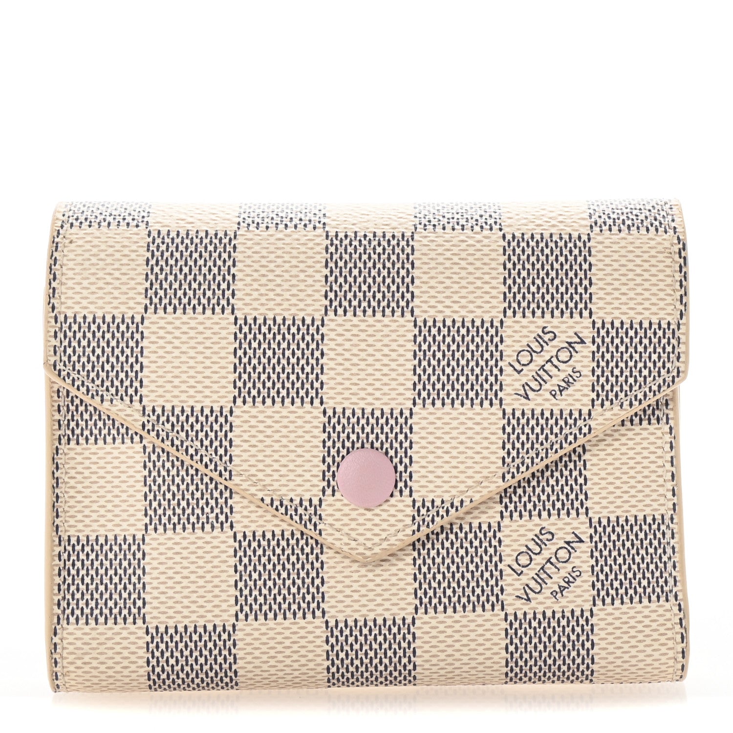 Louis Vuitton Damier Azur Victorine Wallet Rose Ballerine 1 of 6