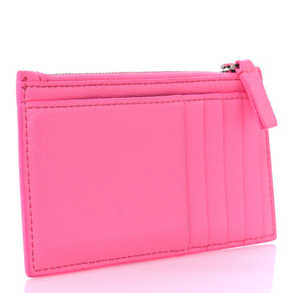 Balenciaga Calfskin Logo Everyday Long Coin Case Card Holder Acid Pink Black 3 of 7