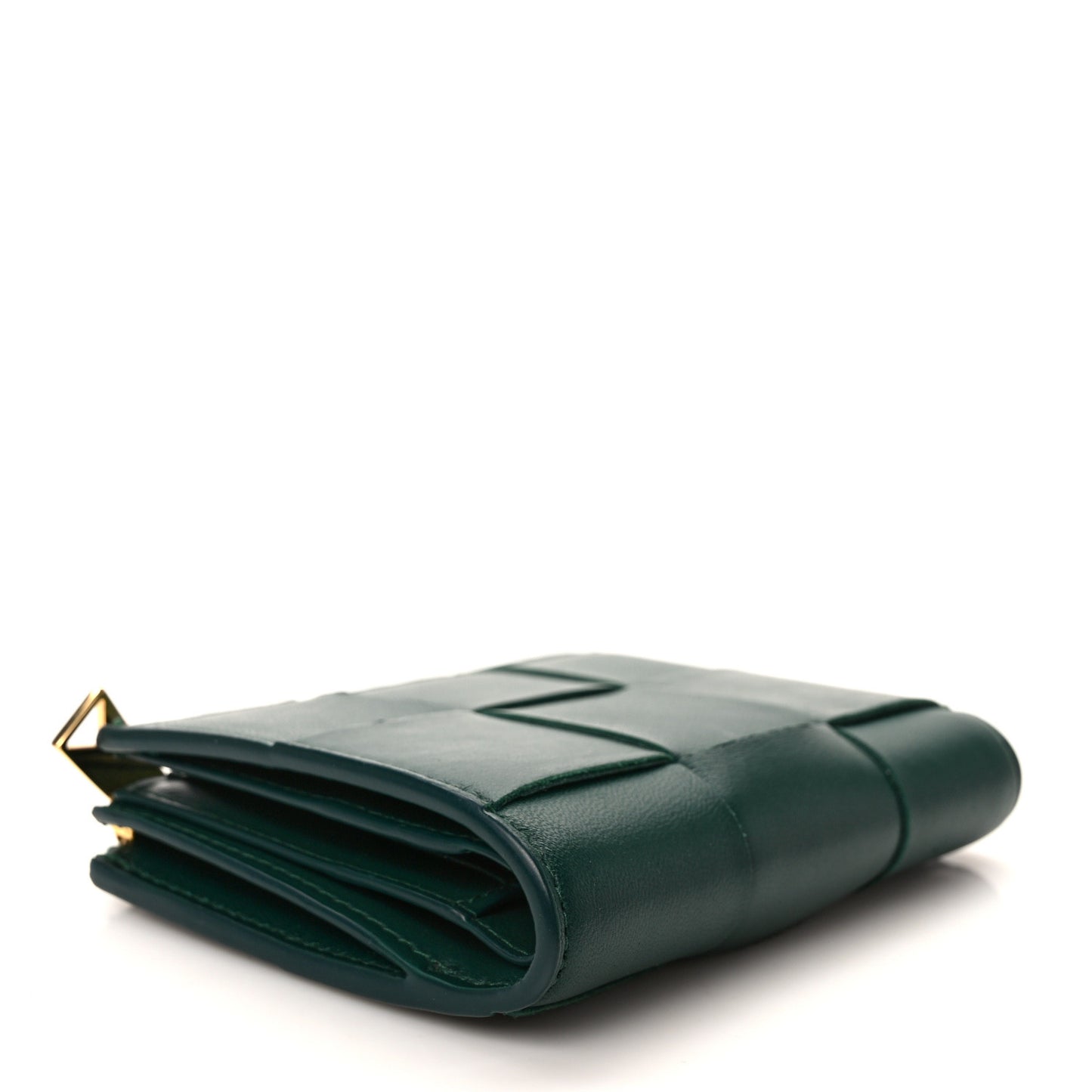 Nappa Maxi Intrecciato Bifold Zip Wallet Raintree