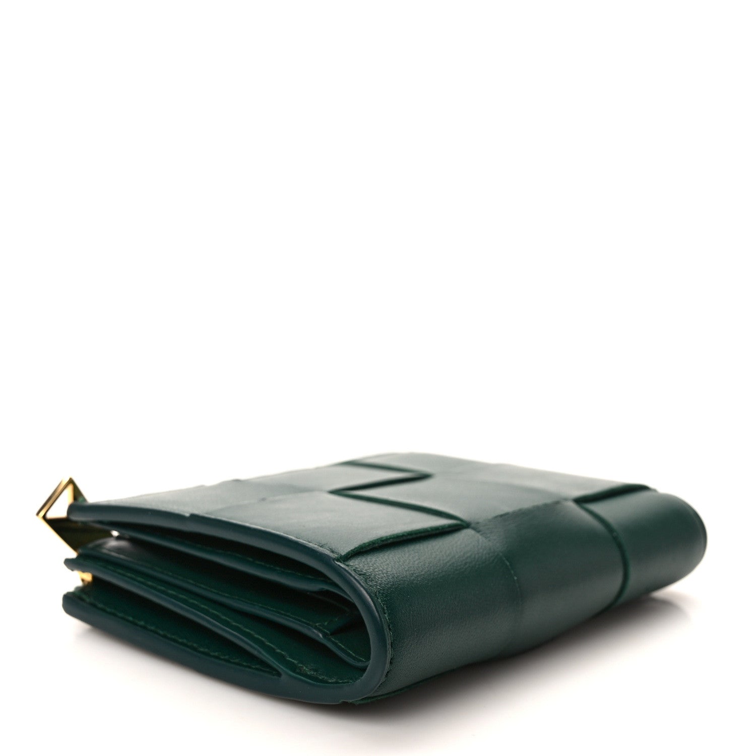 Bottega Veneta Nappa Maxi Intrecciato Bifold Zip Wallet Raintree 4 of 6