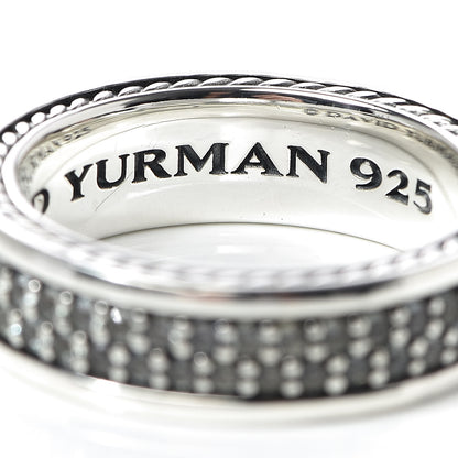 David Yurman Sterling Silver Gray Sapphires Streamline Two-Row Band Ring 60 9 5 of 5