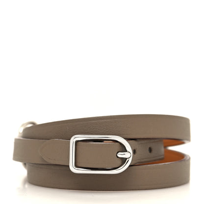 Hermes Swift Heritage Equestre Triple Tour Bracelet T2 Etoupe 3 of 5