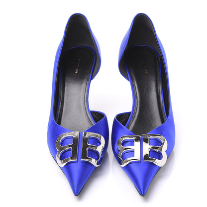 Balenciaga Satin Talon d'Orsay Pumps 40 Bleu 3 of 8