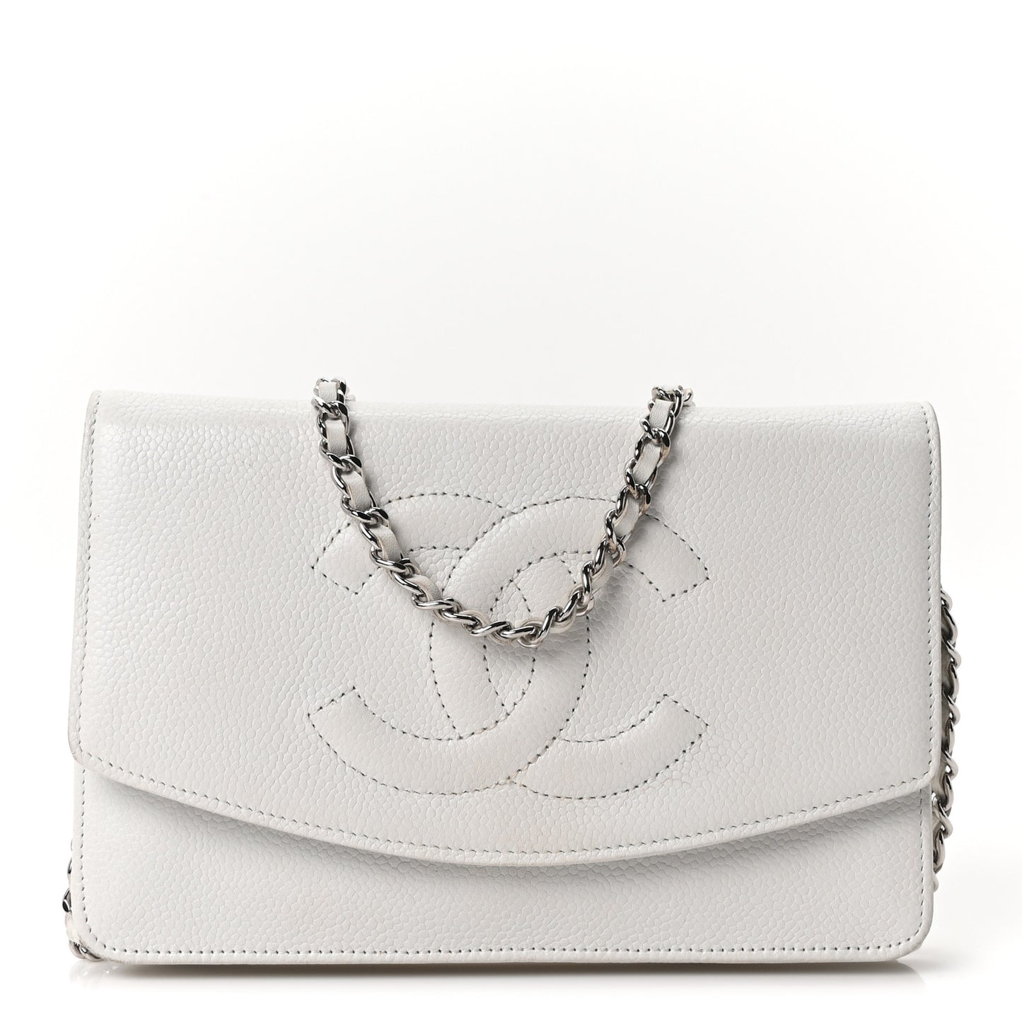 Caviar Timeless CC Wallet on Chain WOC White