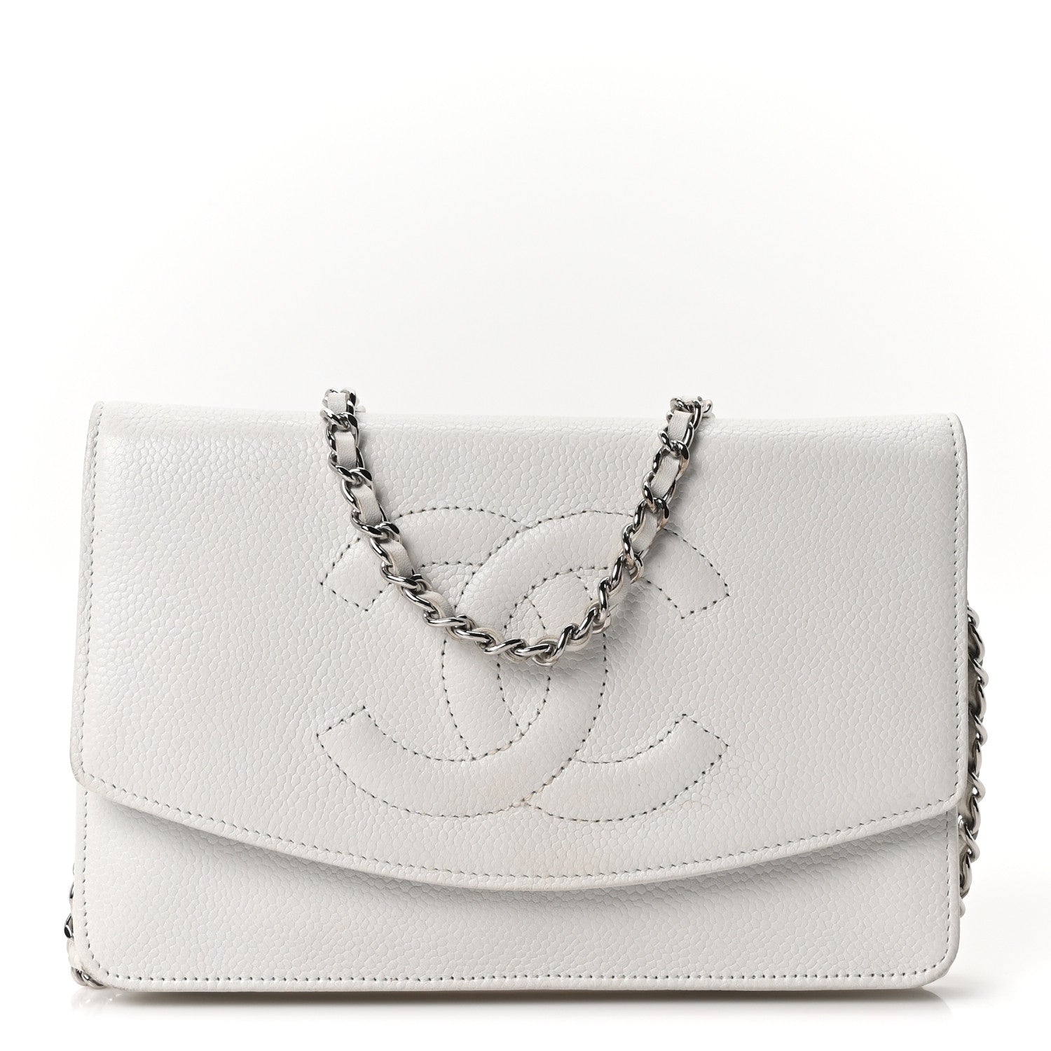 Chanel Caviar Timeless CC Wallet on Chain WOC White 1 of 11