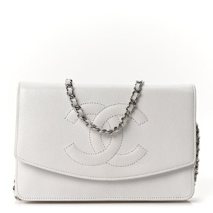Chanel Caviar Timeless CC Wallet on Chain WOC White 1 of 11