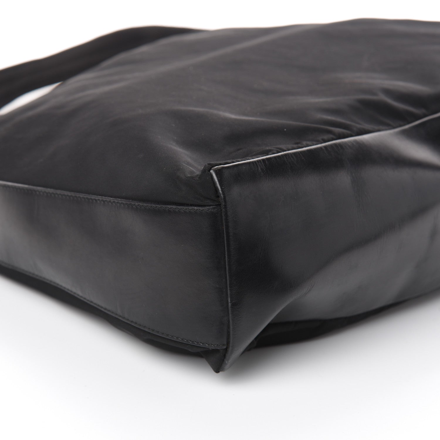 Prada Tessuto Nylon Calfskin Hobo Black 8 of 9