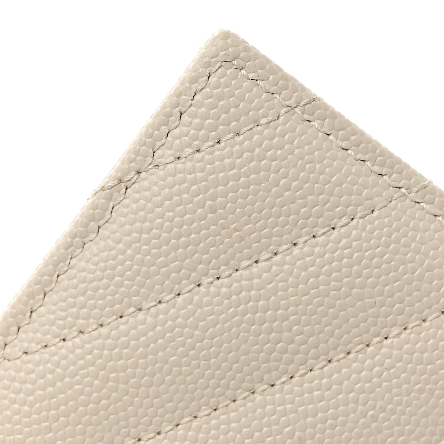 Saint Laurent Grain De Poudre Matelasse Chevron Monogram Credit Card Case Crema Soft 10 of 11