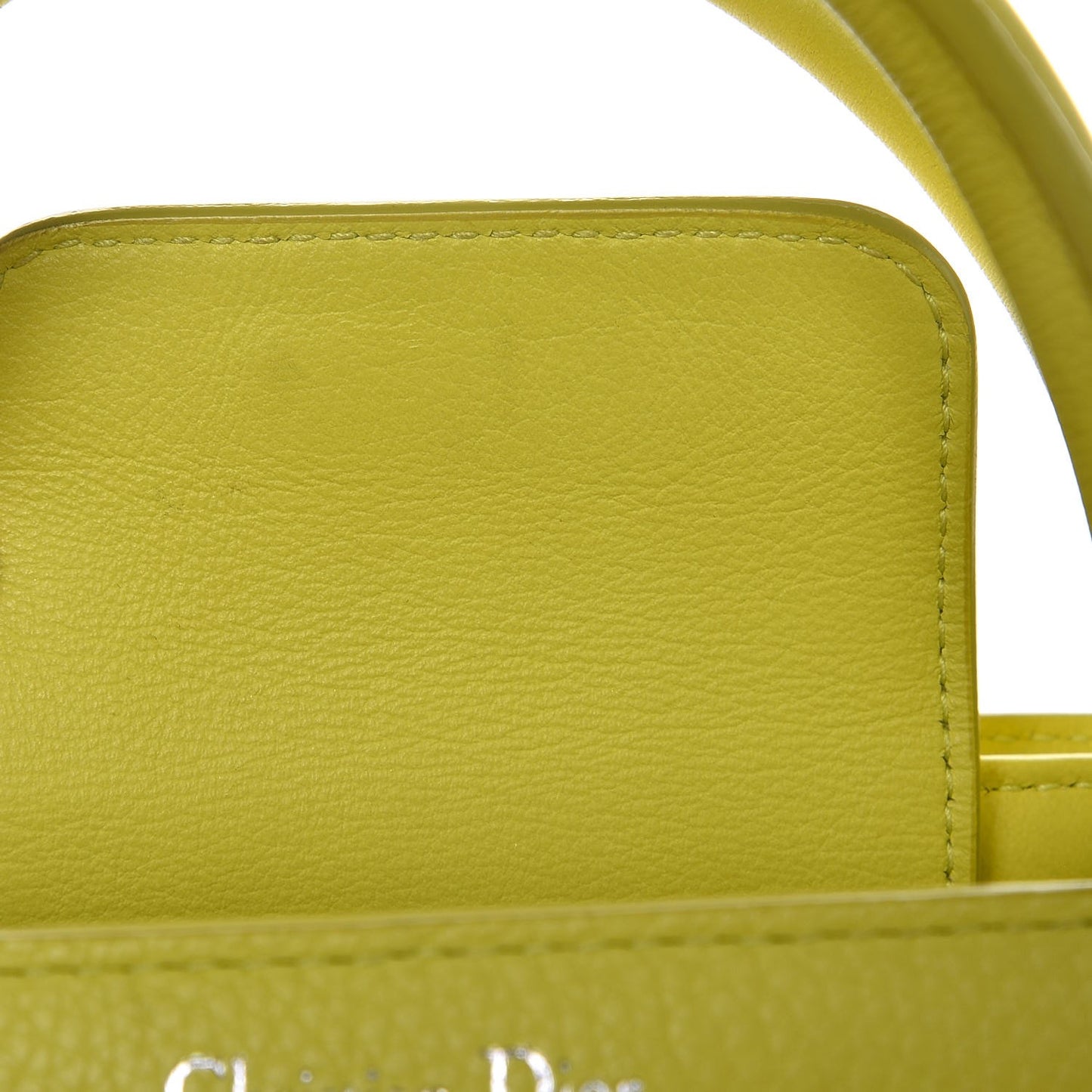 Grained Calfskin Mini Diorever Flap Yellow