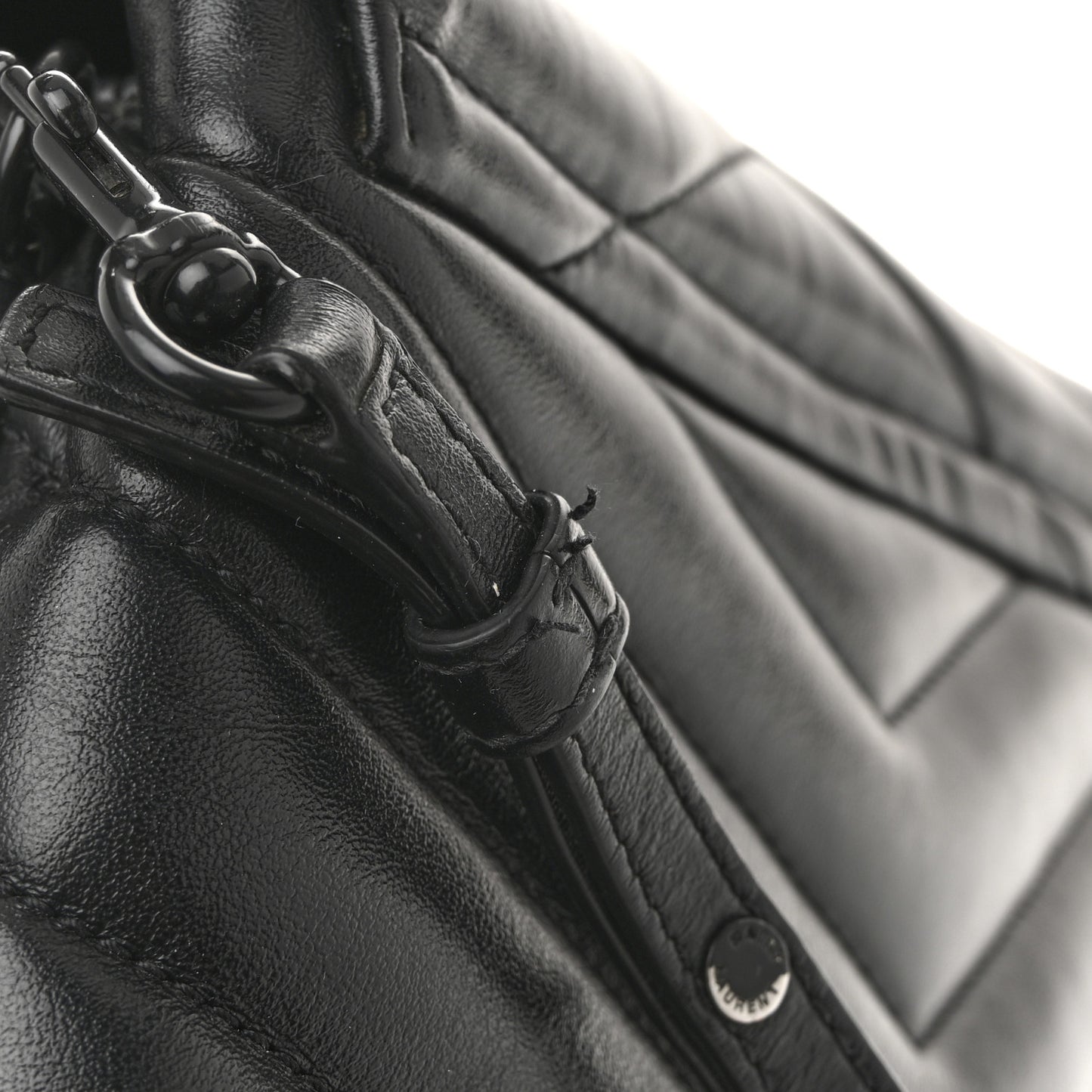 Calfskin Y Quilted Monogram Monochrome Toy Loulou Crossbody Bag Black