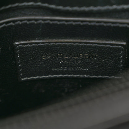 Saint Laurent Calfskin Y Quilted Monogram Monochrome Small Loulou Chain Satchel Black 7 of 12