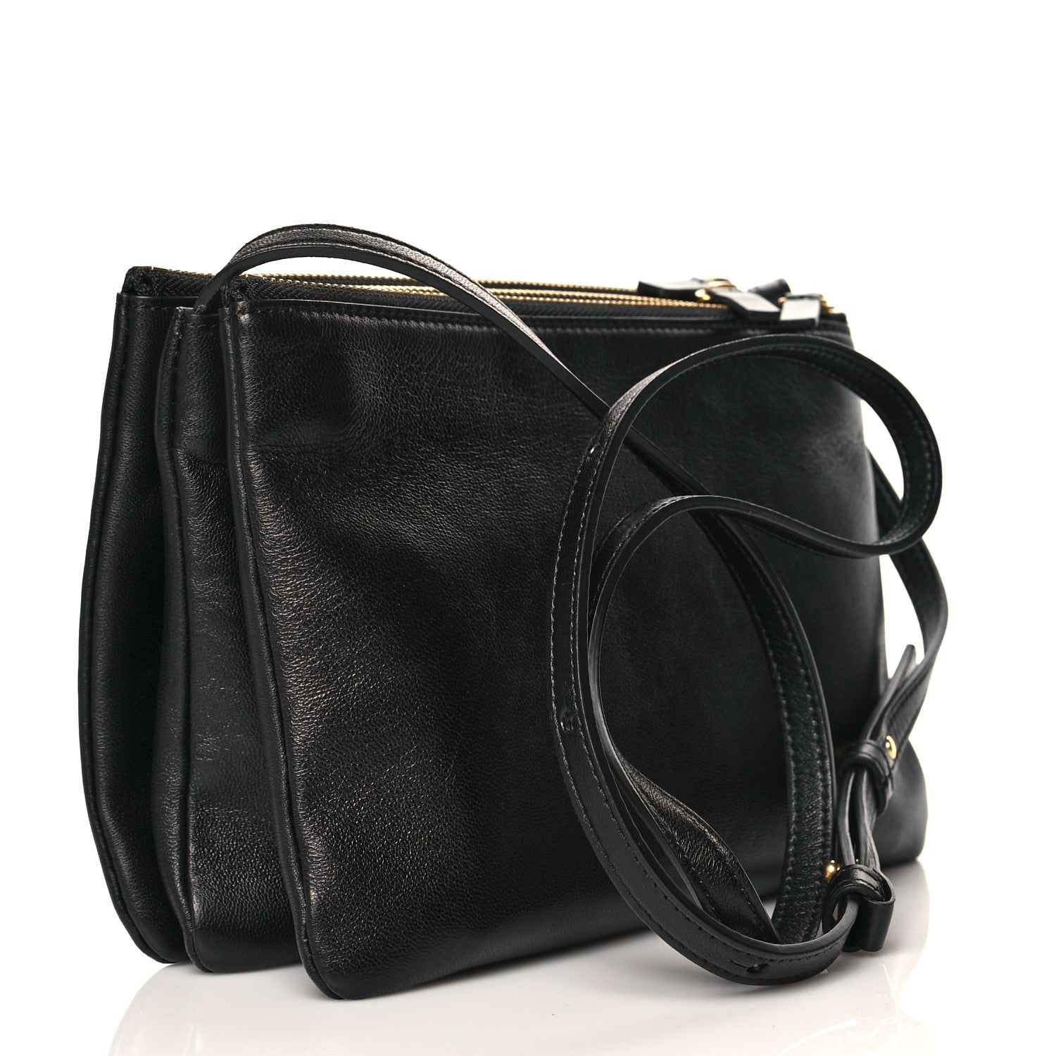Celine Lambskin Small Trio Crossbody Bag Black 3 of 11