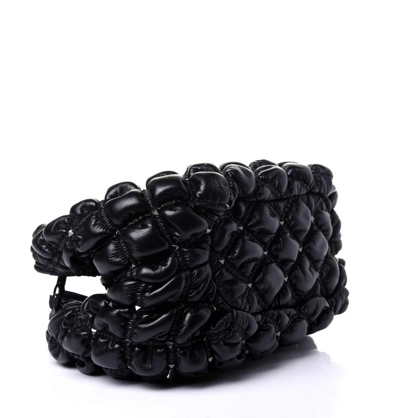 Nappa Small Spikeme Hobo Bag Black