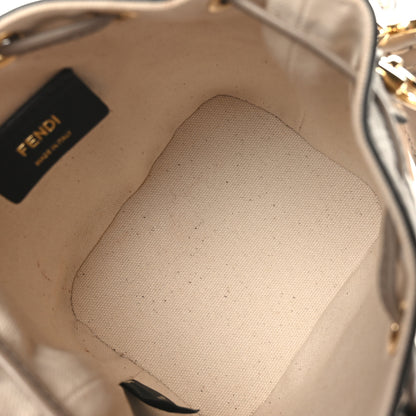 Fendi Canvas Vitello Grace F is Fendi FF Multicolor Embroidered Mini Mon Tresor Bucket Bag Grezzo Multicolor Tortora 5 of 9