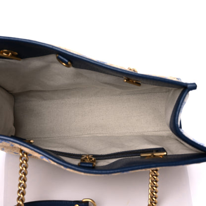 Gucci Raffia GG Monogram Matelasse Medium GG Marmont Shoulder Tote Natural Royale Off White 5 of 9