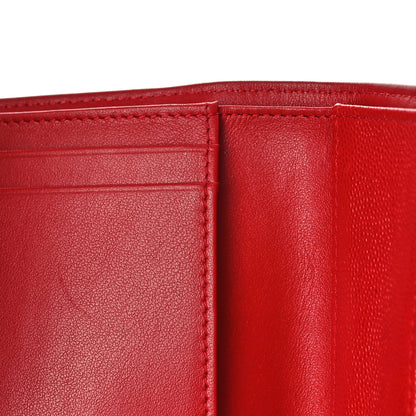 Chanel Caviar Quilted Compact Flap Wallet Red 10 of 11