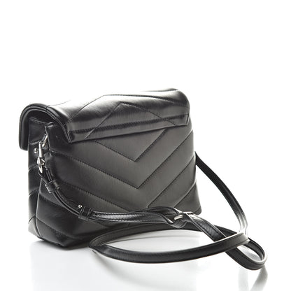 Saint Laurent Calfskin Y Quilted Monogram Toy Loulou Crossbody Bag Black 3 of 13